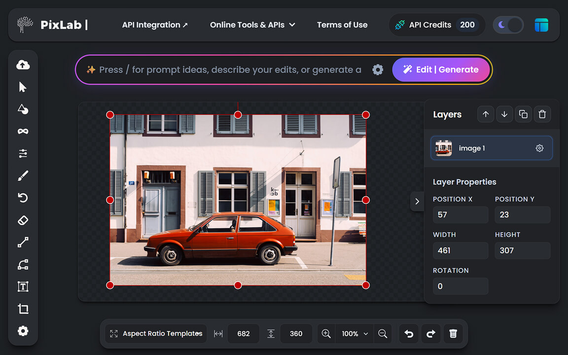 Magic cleanup preview removing unwanted objects from a photo