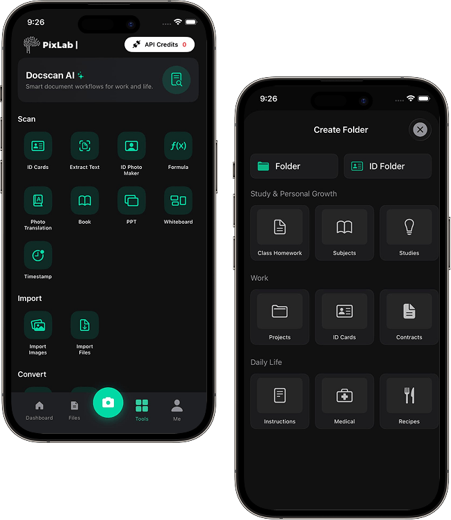 DocScan extracting vendor name, dates, and totals from invoice and receipt scans