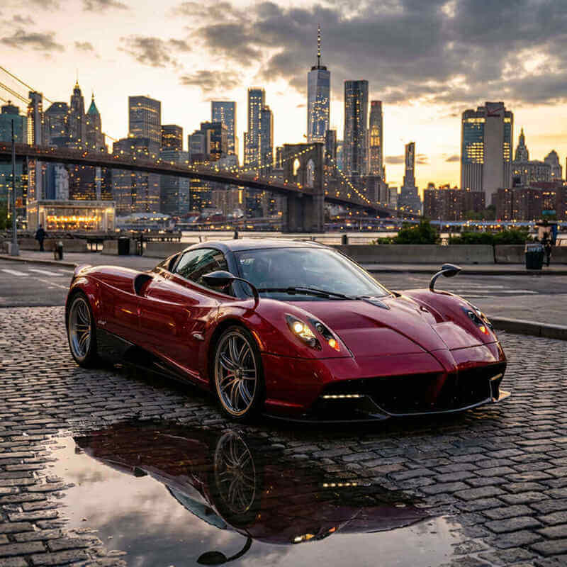 Daytime urban cityscape with modern skyscrapers and glass buildings before AI style enhancement