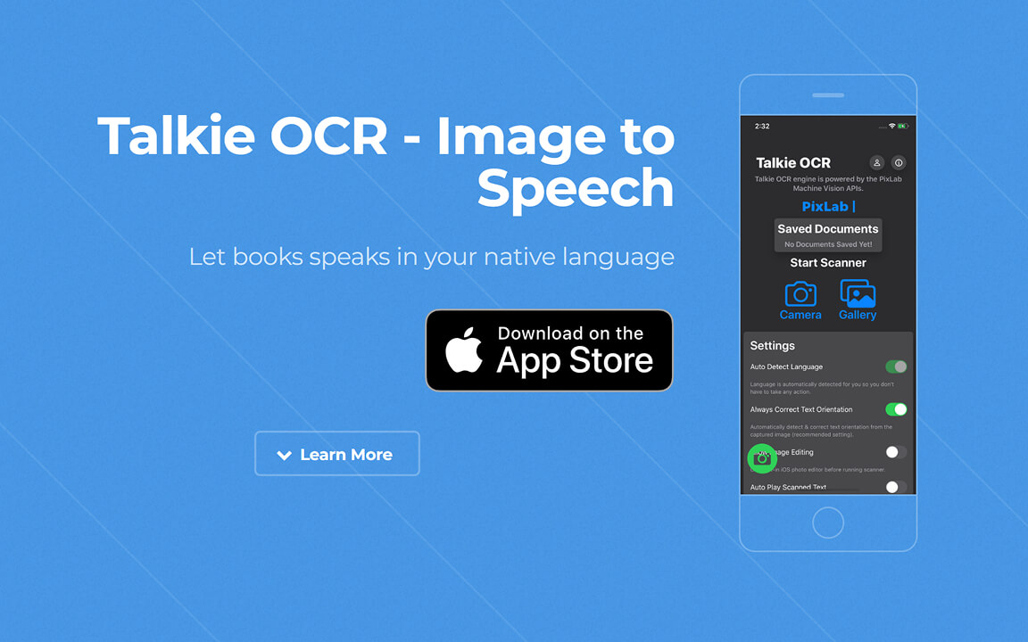 Talkie OCR app scanning a receipt and chatting with the document on iPhone