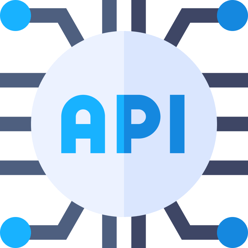 Illustration of PixLab public API endpoints dashboard with API calls, response cards, and workflow nodes